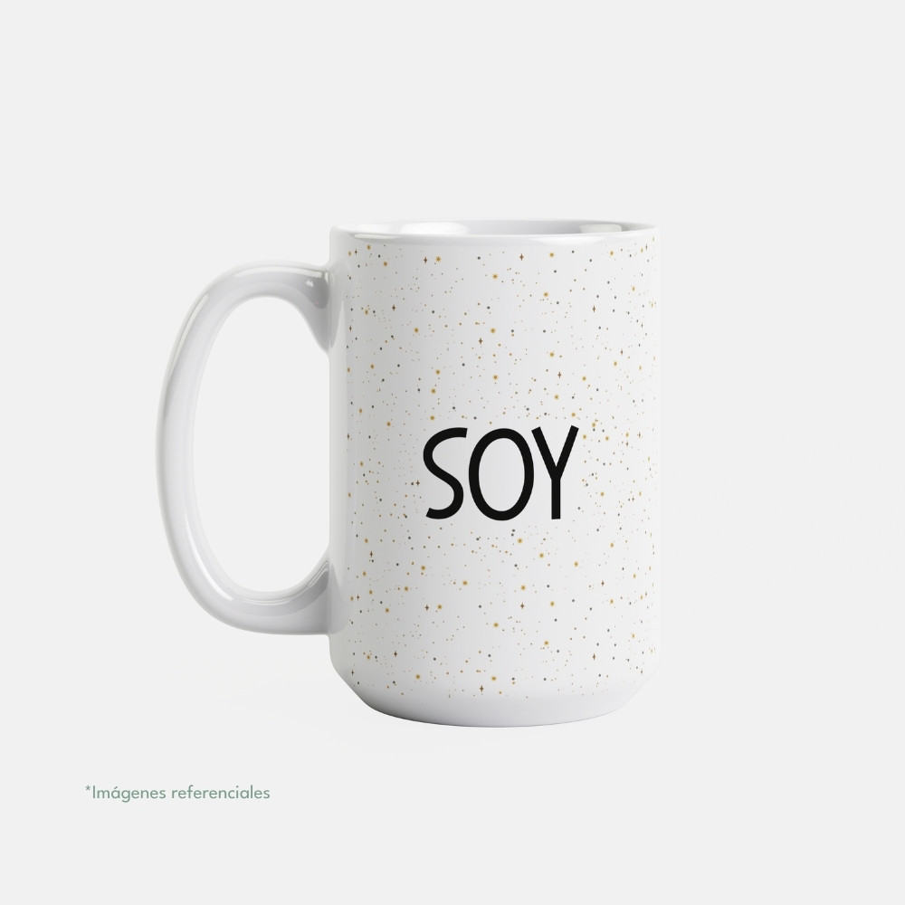 Taza con intención 15 oz SOY con frase para completar Hoy soy...