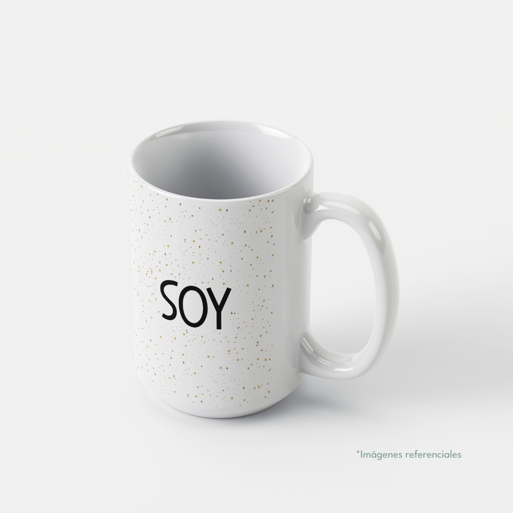Taza con intención 15 oz SOY con frase para completar Hoy soy...
