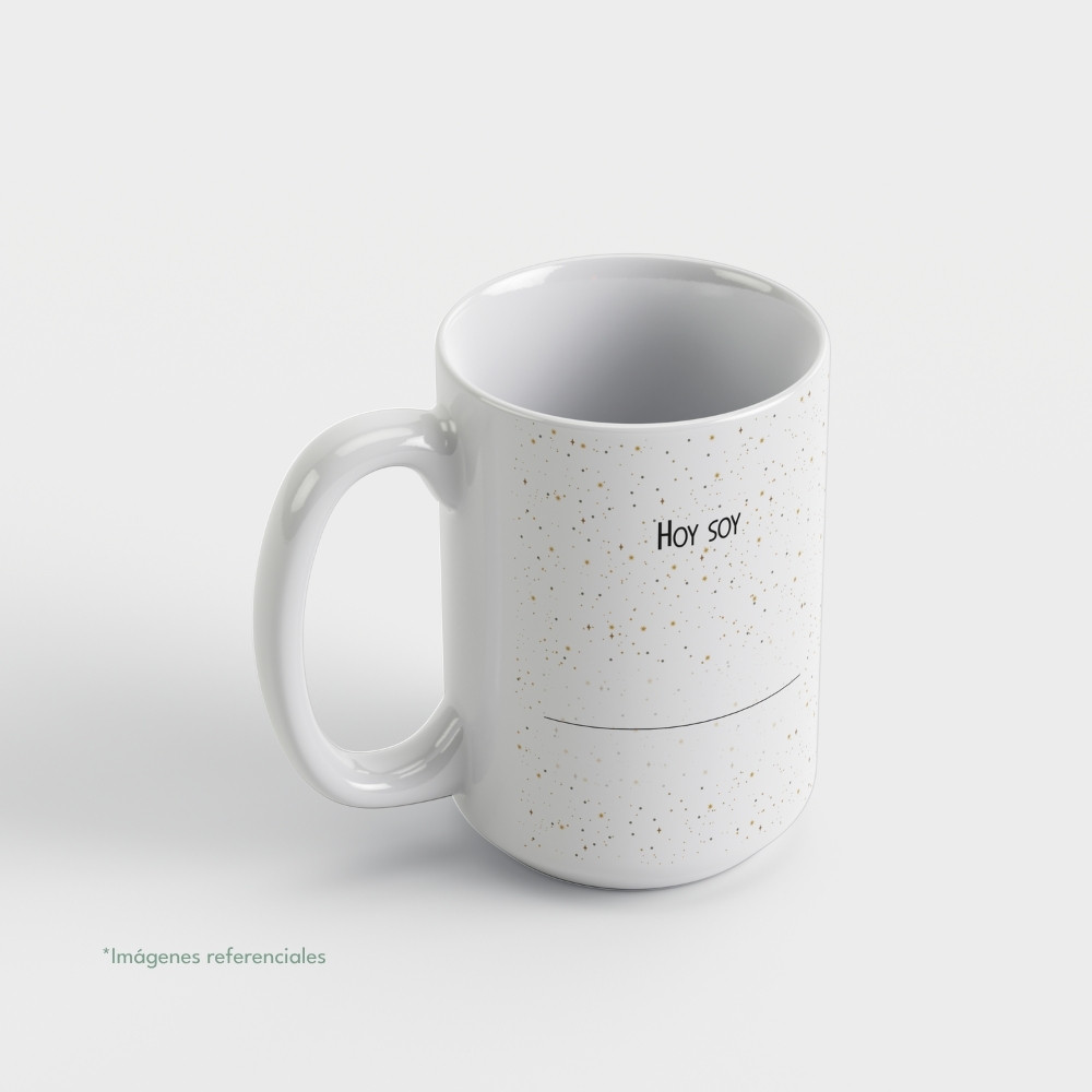 Taza con intención 15 oz SOY con frase para completar Hoy soy...
