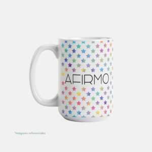 Taza con intención 15 oz AFIRMO con frase para completar Hoy me siento...
