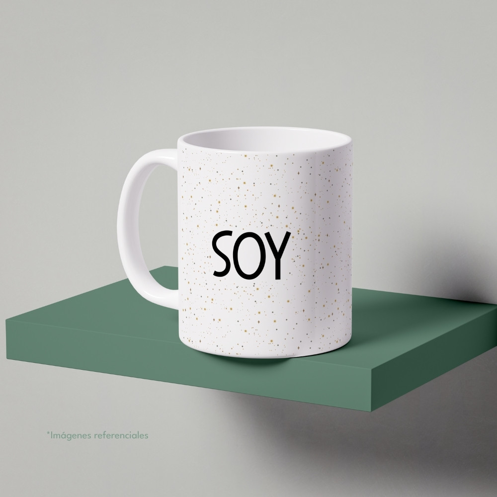 Taza con intención 11 oz SOY con frase para completar Hoy soy...