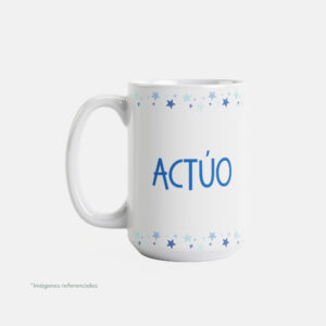 Taza con intención 15 oz ACTÚO con frase para completar Hoy voy a...