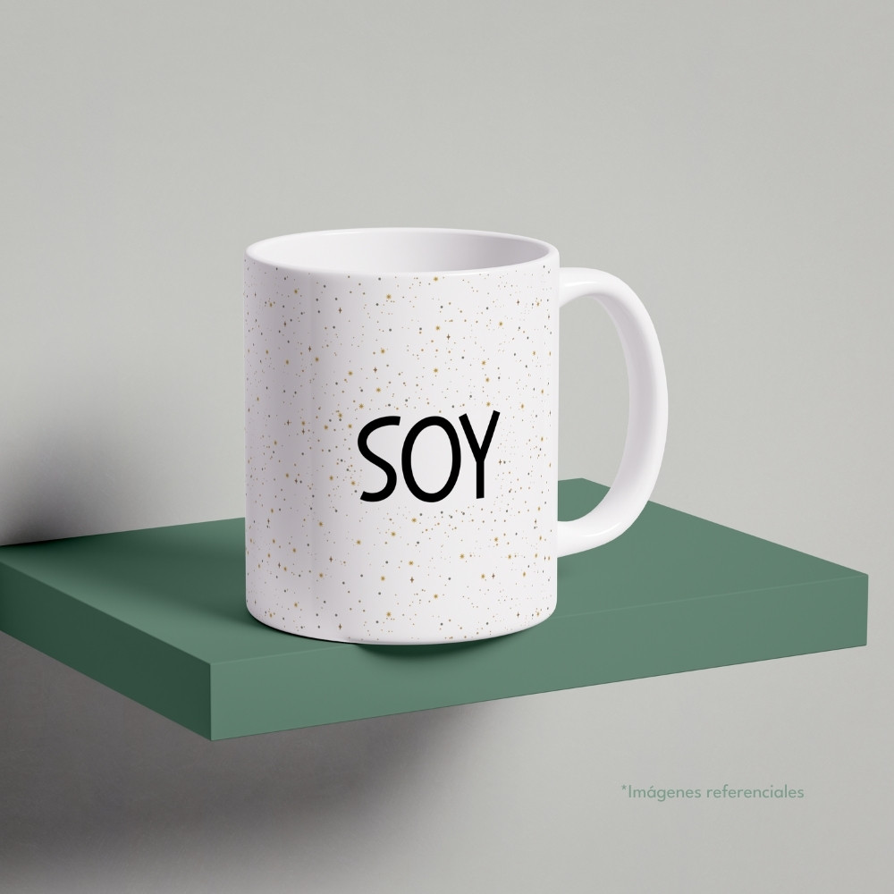 Taza con intención 11 oz SOY con frase para completar Hoy soy...