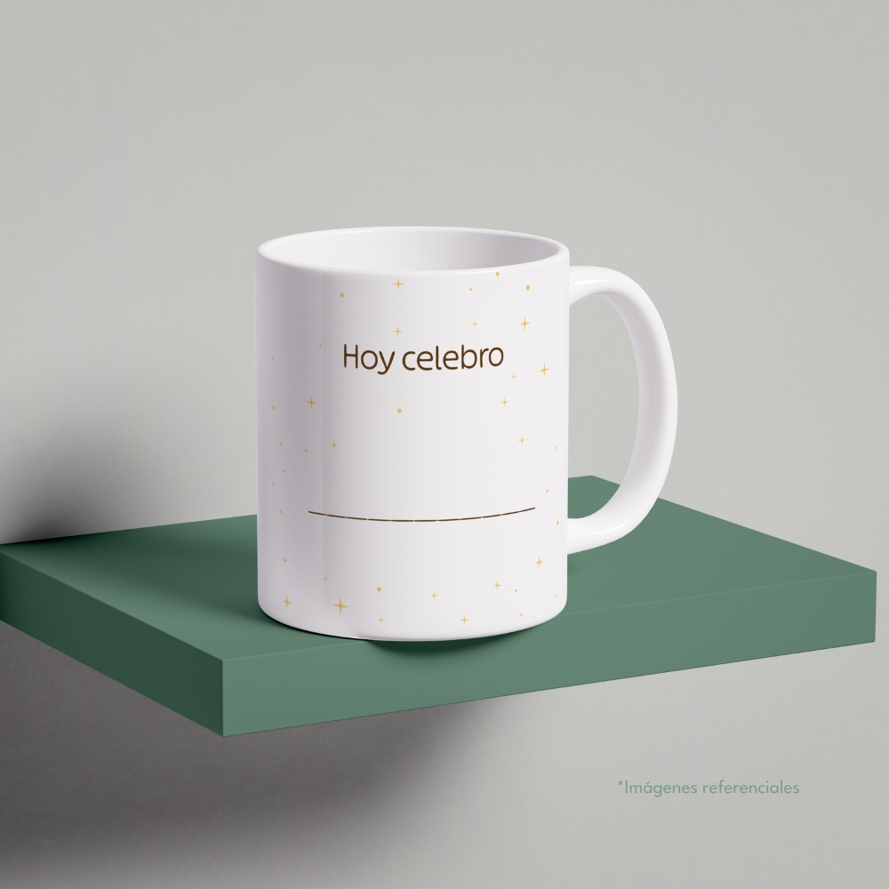 Taza con intención 11 oz AGRADEZCO con frase para completar Hoy celebro...