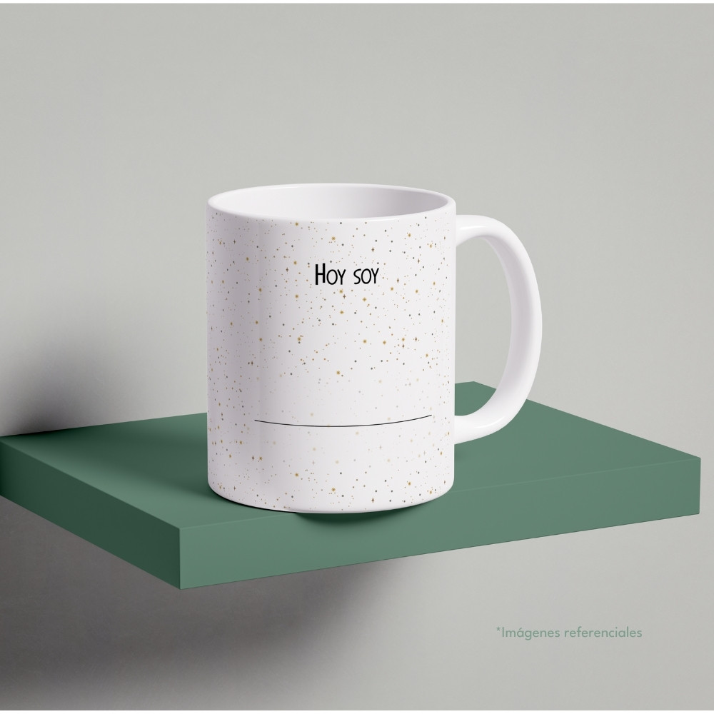 Taza con intención 11 oz SOY con frase para completar Hoy soy...