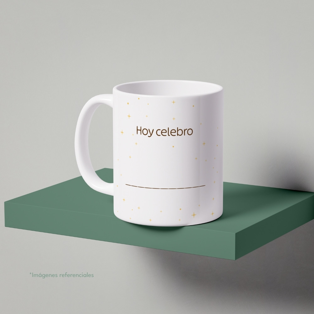 Taza con intención 11 oz AGRADEZCO con frase para completar Hoy celebro...
