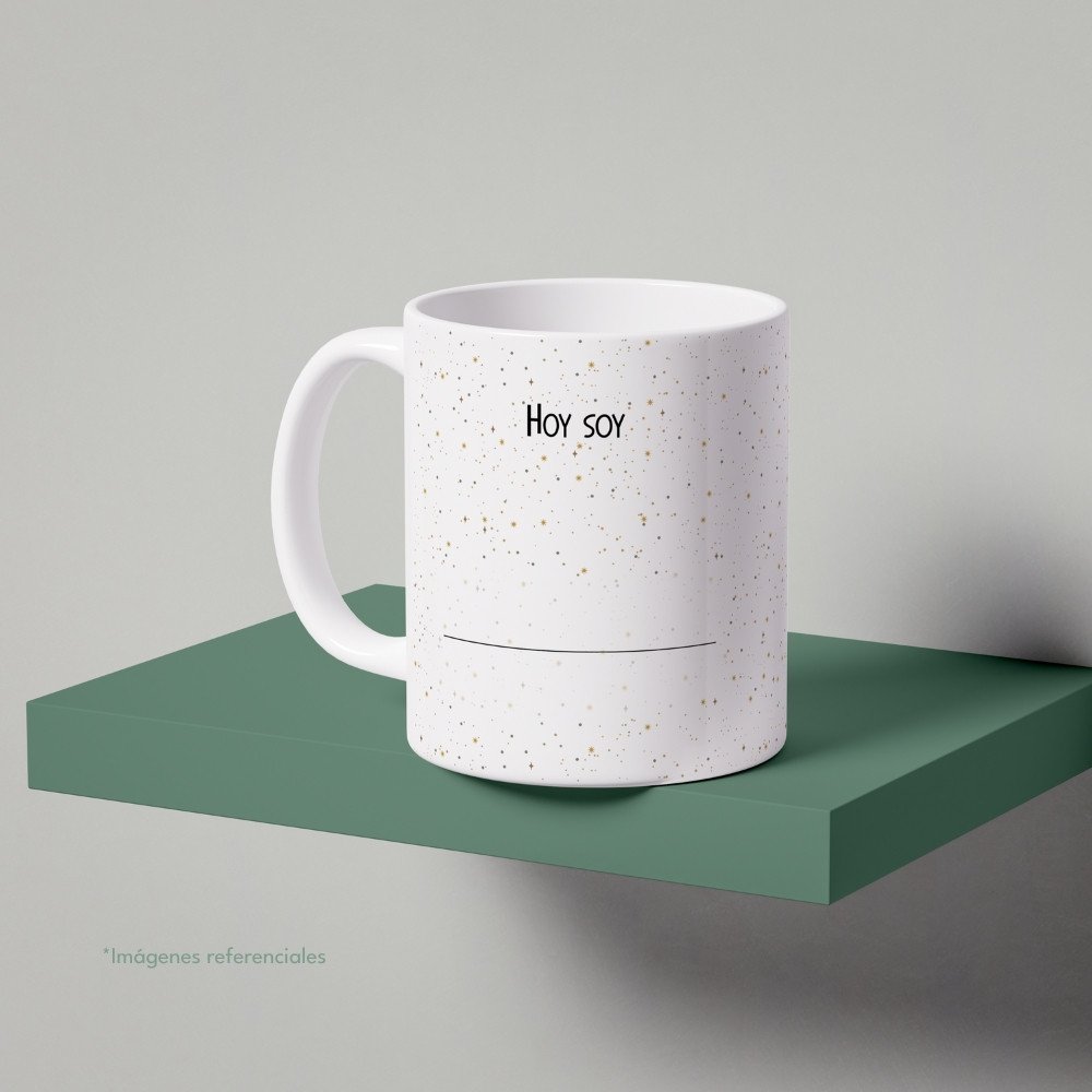 Taza con intención 11 oz SOY con frase para completar Hoy soy...