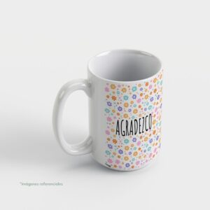 Taza con intención 15oz AGRADEZCO con frase para completar Hoy agradezco por...