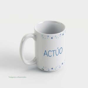Taza con intención 15 oz ACTÚO con frase para completar Hoy voy a...