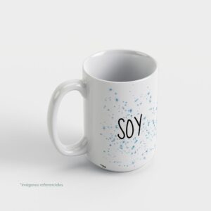Taza con intención 15 oz SOY con frase para completar Me admiro porque...