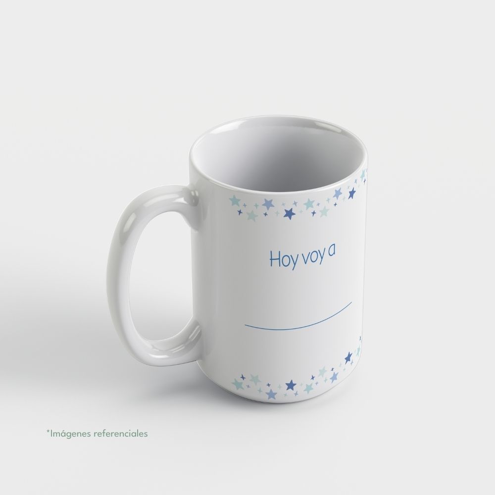 Taza con intención 15 oz ACTÚO con frase para completar Hoy voy a...
